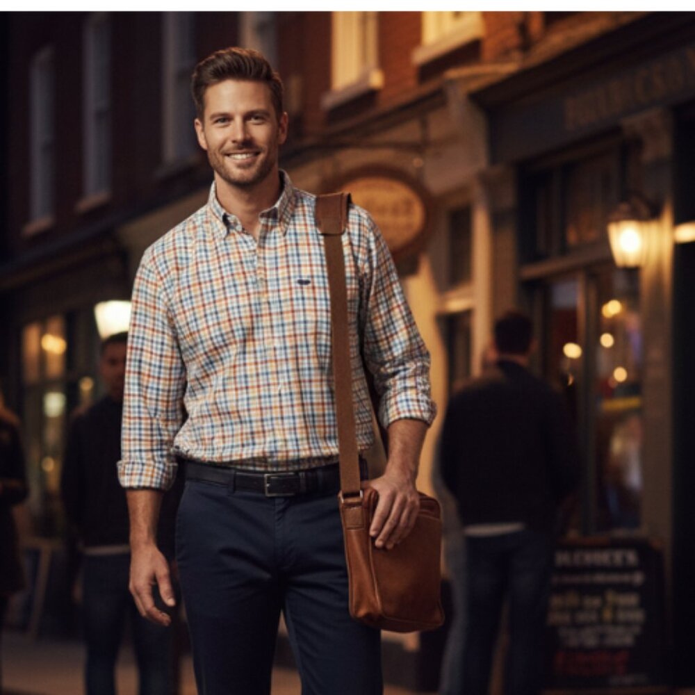 Faconnable Button Down Plaid Designed In France - image 1